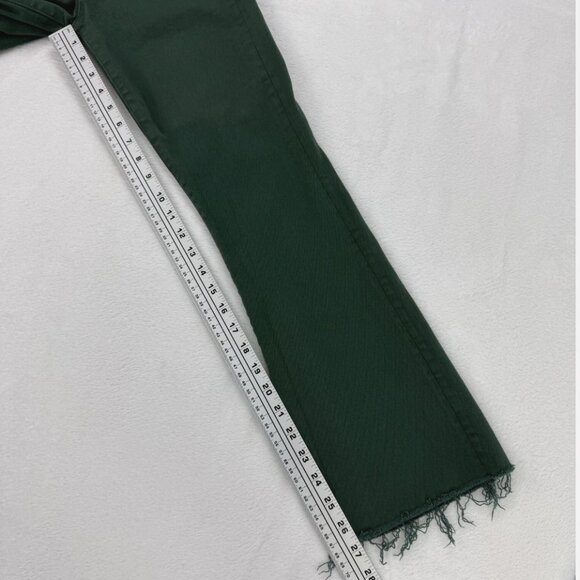 Mother Jeans The Hustler Ankle Fray "Black Forest" Green Denim Raw Hem - Picture 15 of 16